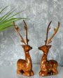 Sitting Wooden Deer | Set Of 2 Online