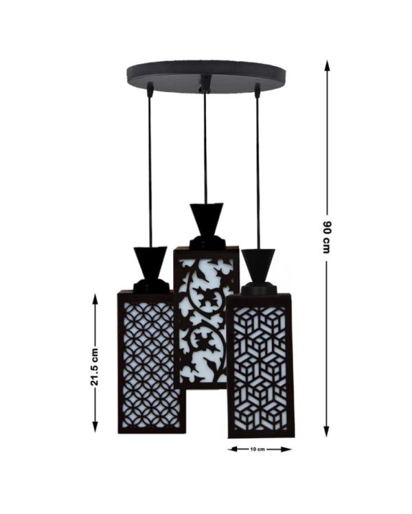 Eleganz 3 Lights Wooden Pendant Foyer Ceiling Lamp | 8 x 4 x 35 inches Supply