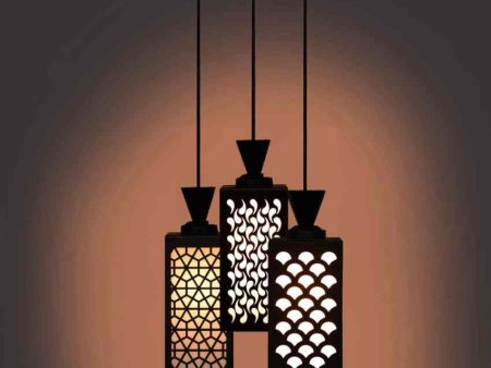 Funktional 3 Lights Wooden Pendant Foyer Ceiling Lamp | 8 x 4 x 35 inches Sale