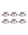 Burgundy Porcelain Cup & Saucer Set | Set Of 6 cups & 6 saucers Online