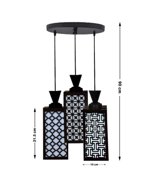 Dynamic Wooden 3 Lights Pendant Foyer Ceiling Lamp | 8 x 4 x 35 inches Supply