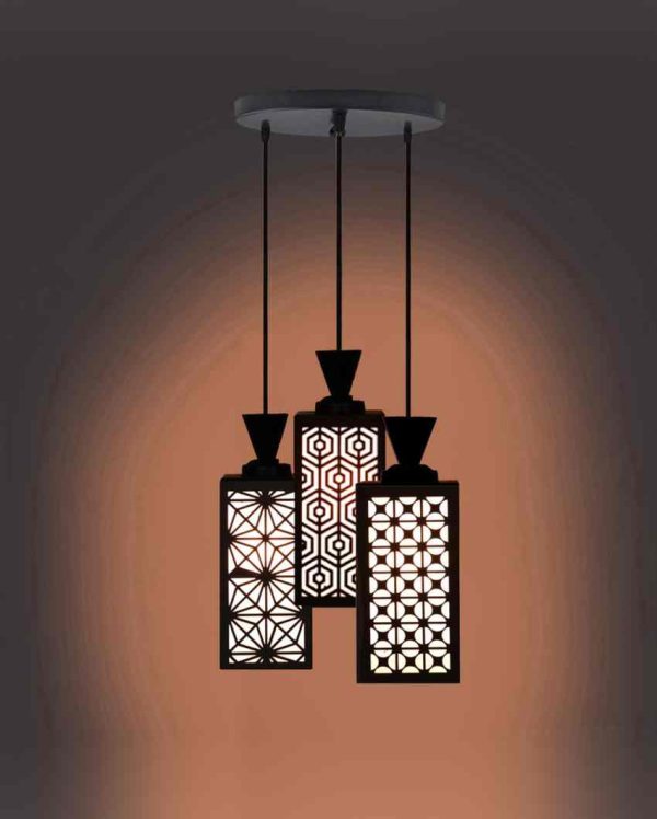 Viv Wooden Pendant 3 Lights Foyer Ceiling Lamp | 8 x 4 x 35 inches Sale