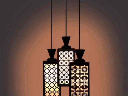 Colgante 3 Lights Foyer Wooden Pendant Ceiling Lamp | 8 x 4 x 35 inches Online