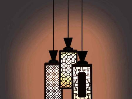 Artesanía 3 Lights Wooden Premium Foyer Ceiling Lamp | 8 x 4 x 35 inches Online Hot Sale