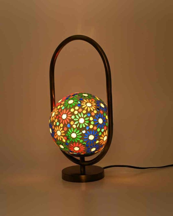 Azaleas Oval Shape Color Table Lamp with Glass Shade | 8 x 13 inches Online now