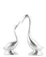 Graceful For Adding Artistic Touch Aluminium Couples Bird Swan Figurine Pair on Sale