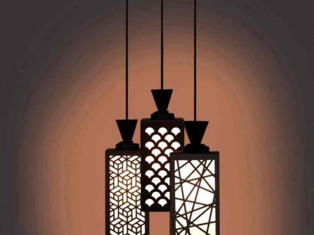 Armonioso 3 Lights Foyer Wooden Pendant Ceiling Lamp | 8 x 4 x 35 inches Cheap