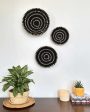 Midnight Swirls Sabai Grass Wall Decor Baskets | Set Of 3 | 8,10,12 inches Supply