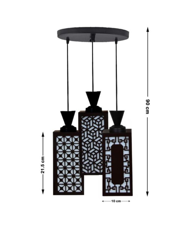 Decoración 3 Lights Foyer Wooden Pendant Ceiling Lamp | 8 x 4 x 35 inches For Discount