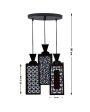 Decoración 3 Lights Foyer Wooden Pendant Ceiling Lamp | 8 x 4 x 35 inches For Discount