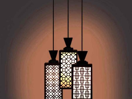 Funktional 3 Lights Wooden Premium Foyer Ceiling Lamp | 8 x 4 x 35 inches Online Sale