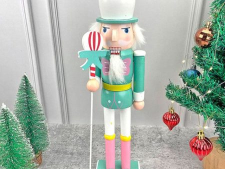 Wooden Pastel Green Baloon Nutcracker Self Standing Christmas Table Décor | 16 x 4 inches For Discount