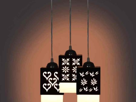 Elegancia 3 Lights Wooden Premium Hallway Ceiling Lamp | 5 x 6 x 32 inches Cheap