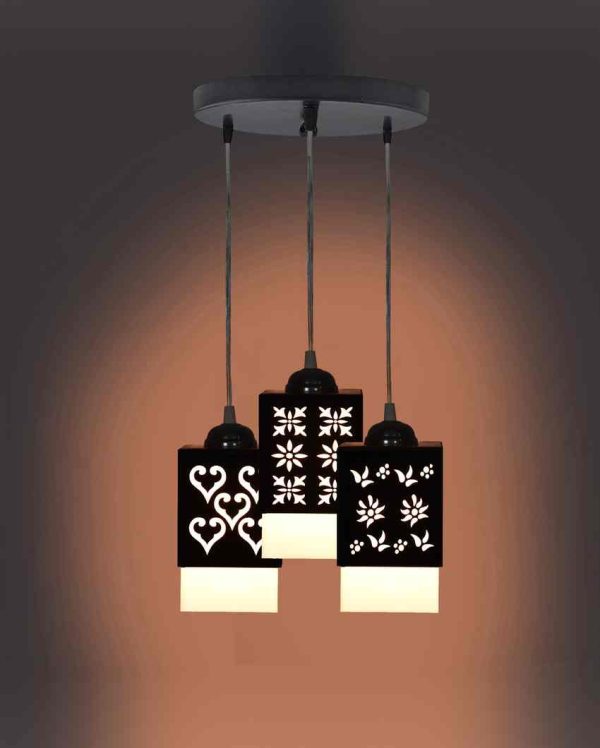 Elegancia 3 Lights Wooden Premium Hallway Ceiling Lamp | 5 x 6 x 32 inches Cheap