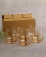 Sophisticated Golden Whiskey Glass | Set of 6 | 370 ML Online Sale