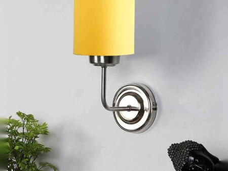 Chic Yellow Cotton Wall Mounted Lamp Steel Base | 4 x 7 x 12 inches Discount