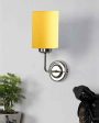 Chic Yellow Cotton Wall Mounted Lamp Steel Base | 4 x 7 x 12 inches Discount