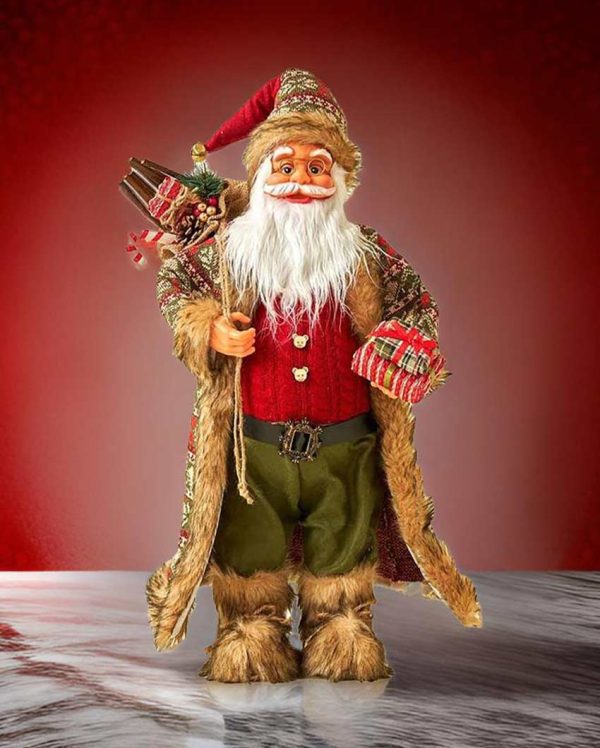 Jolly Olive & Red Furry Santa Claus Table Decorative Discount