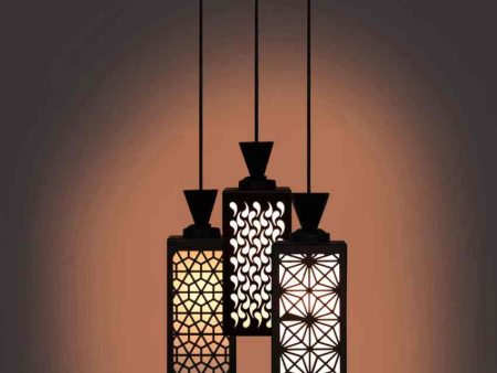 Glamour 3 Lights Wooden Pendant Foyer Ceiling Lamp | 8 x 4 x 35 inches Cheap