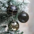 Elegant Black & Gold Shimmer Christmas Ball Ornaments | 15 x 5 inches Sale