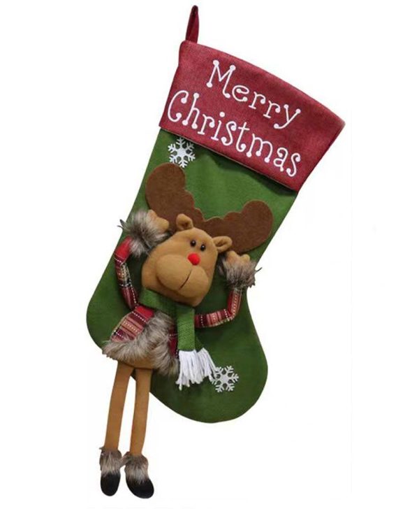 Charming Merry Christmas Reindeer Stocking | 22 x 10 x 5 inches Online Hot Sale