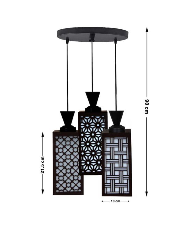 Chick 3 Lights Wooden Premium Foyer Ceiling Lamp | 8 x 4 x 35 inches Online Hot Sale