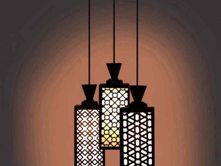 Detallado 3 Lights Wooden Premium Foyer Ceiling Lamp | 8 x 4 x 35 inches For Cheap