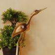 Elegant Wooden Carved Flamingo Sculpture | 11 Inches Cheap