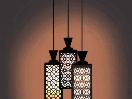 Air 3 Lights Wooden Premium Foyer Ceiling Lamp | 8 x 4 x 35 inches on Sale