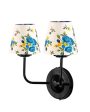 Cozy Cotton Shade Wall Mounted Dual Lamp With Iron Base | Set of 2 | 4 x 13 inches Online Sale