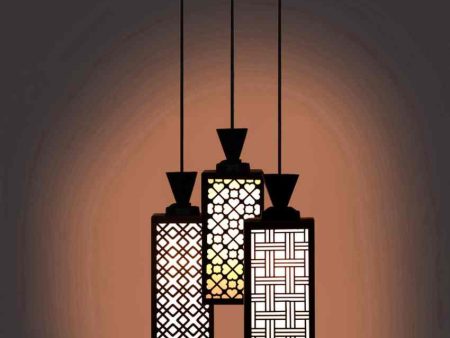 Contemporary 3 Lights Wooden Premium Foyer Ceiling Lamp | 8 x 4 x 35 inches Hot on Sale