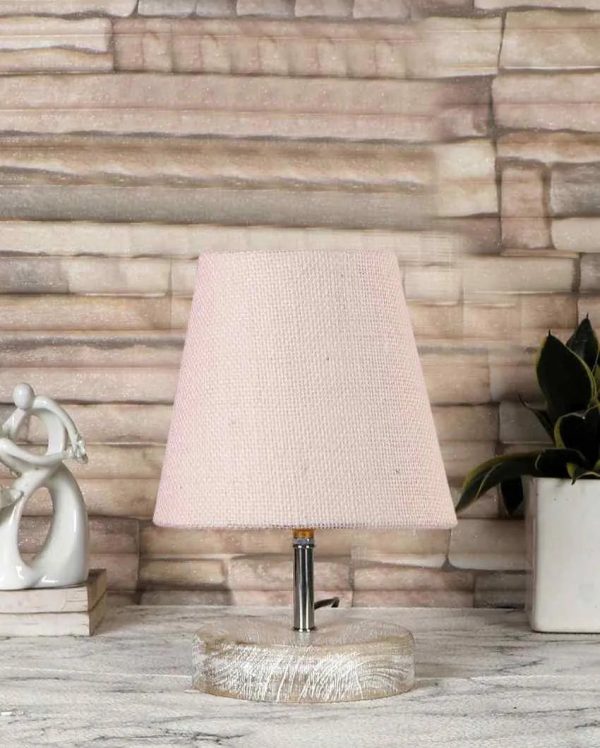 Antique Jute Round White Brushed Wood Table Lamp | 6 x 8 inches Online Sale