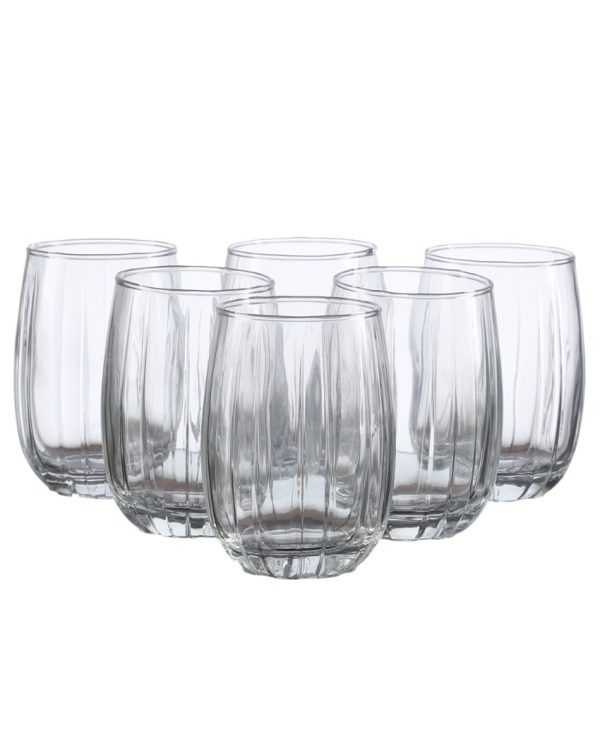 Hector Shaped Transparent Glass Juice Water Glass | Set of 6 Online Sale