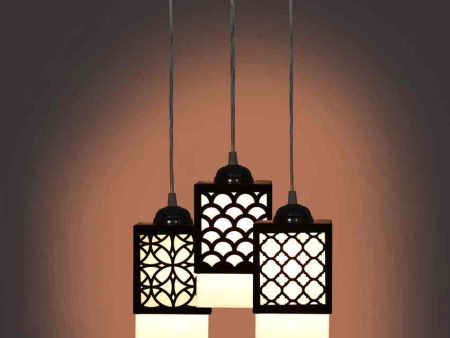 Artisan 3 Lights Wooden Premium Hallway Ceiling Lamp | 5 x 6 x 32 inches Hot on Sale