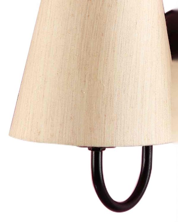 Classic Cotton Wall Mounted Dual Lamp With Iron Base | Set of 2 | 12 x 6 x 9 inches Online Sale