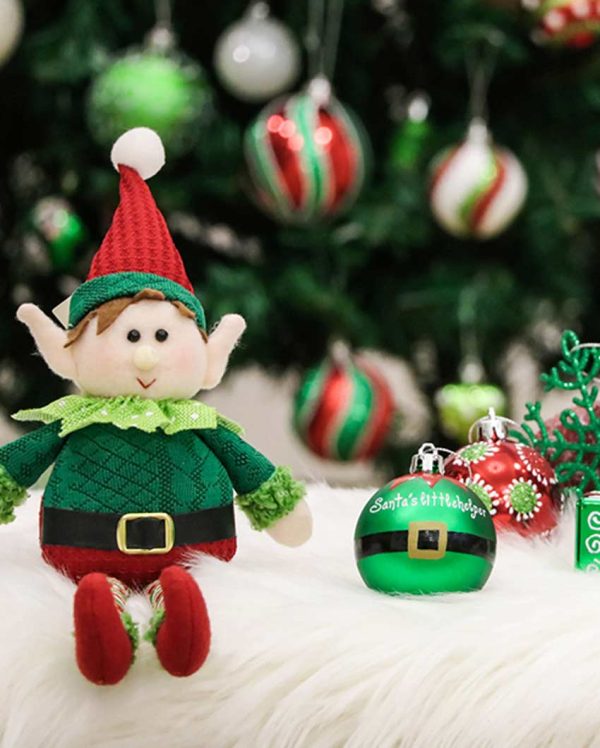 Whimsical Red & Green Elf Christmas Balls Set | 20 x 15 x 10 inches Online Hot Sale