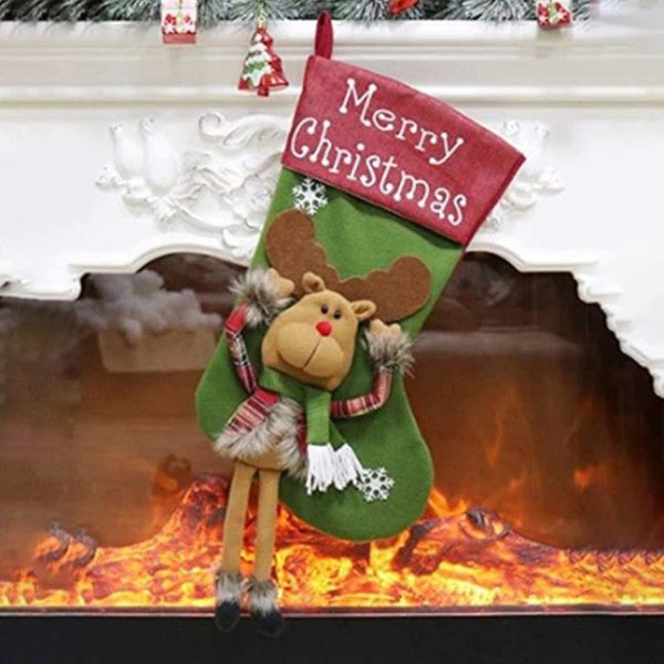 Charming Merry Christmas Reindeer Stocking | 22 x 10 x 5 inches Online Hot Sale