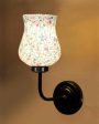 Intricate Mosaic Glass Shade Wall Mounted Lamp With Iron Base | 9 x 4 x 13 inches For Sale