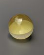 Yellow & White Unique Art Glass Hand Blown Sphere Online now