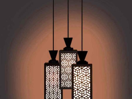 Armonioso Wooden Pendant 3 Lights Foyer Ceiling Lamp | 8 x 4 x 35 inches Online Hot Sale