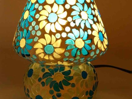 Aloe Glass Mosaic LED Compatible Table Lamp | 5 x 6 inches Online Sale