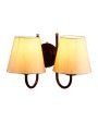 Classic Cotton Wall Mounted Dual Lamp With Iron Base | Set of 2 | 12 x 6 x 9 inches Online Sale