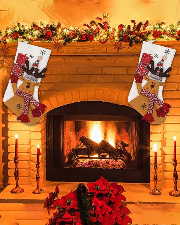 Cozy Reindeer Christmas Stocking | 22 x 10 x 5 inches Discount