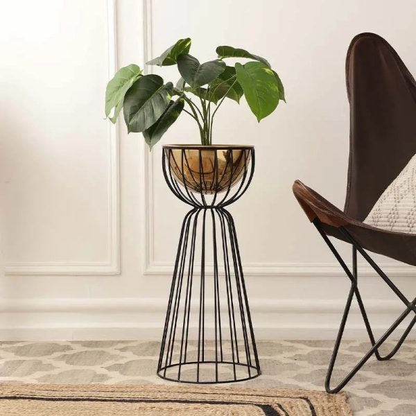 Richland Gold & Black Bloom Planter Online