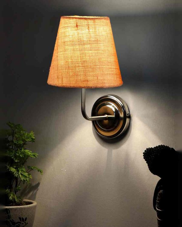 Earthy Jute Wall Mounted Lamp With Steel Base | 7 x 6 x 10 inches Sale