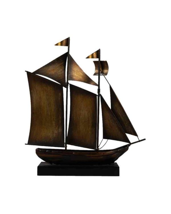 Brown Metal Ship Table Decor | Brown| 27 x 5 x 30 cm 11 x 2 x 12 inches For Sale