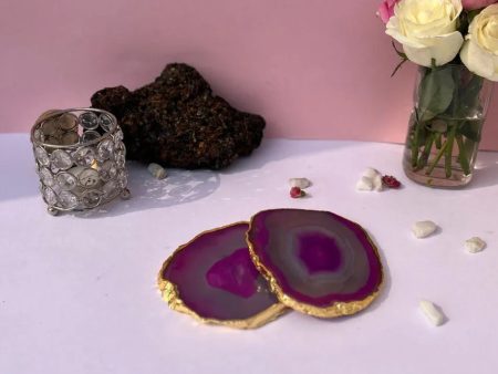 Gracious Brazilian Agate Stone Coasters | Multiple Colors | Set Of 2 | 4 inches Supply