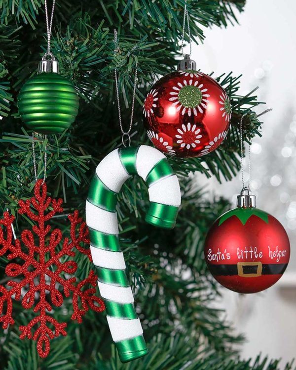 Whimsical Red & Green Elf Christmas Balls Set | 20 x 15 x 10 inches Online Hot Sale