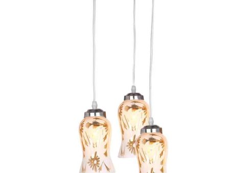 Decorative Three Glass Shade Hanging Ceiling Pendant Light Lamp | 13 x 13 x 32 inches Supply