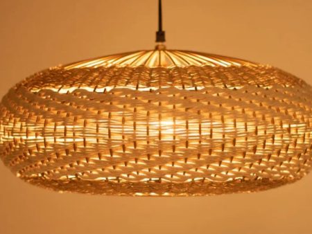 Woven Rattan Flat Modern Hanging Lamp | 18 x 8 inches Fashion